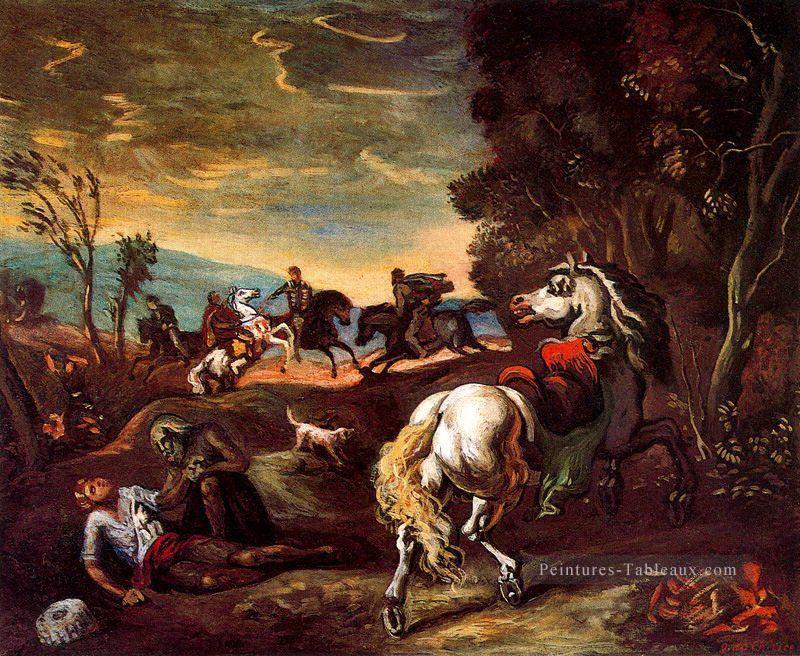 le cheval est allé Giorgio de Chirico surréalisme métaphysique Peintures à l'huile